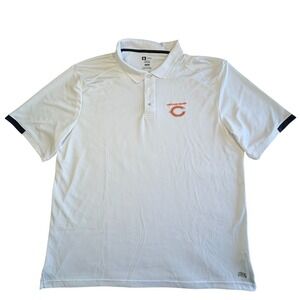 Chicago Bears NFL Team Apparel Polo Shirt Mens 2XL White TX3 Cool Performance